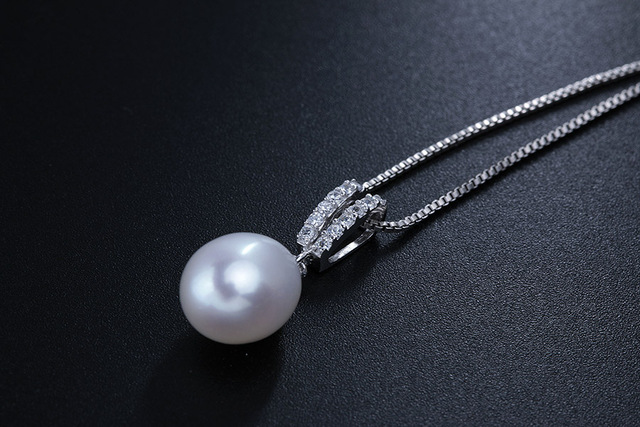 Naszyjnik z naturalną perłą słodkowodną i cyrkoniami | Srebro 925 | 45cm Fine Jewelry - Wianko - 7