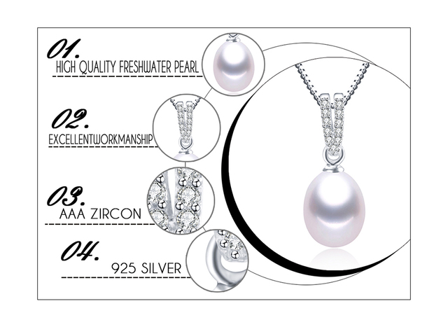 Naszyjnik z naturalną perłą słodkowodną i cyrkoniami | Srebro 925 | 45cm Fine Jewelry - Wianko - 5