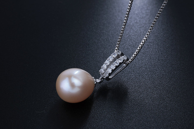 Naszyjnik z naturalną perłą słodkowodną i cyrkoniami | Srebro 925 | 45cm Fine Jewelry - Wianko - 9