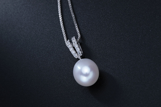Naszyjnik z naturalną perłą słodkowodną i cyrkoniami | Srebro 925 | 45cm Fine Jewelry - Wianko - 8