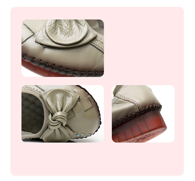 Kobiety płaskie buty ze skóry naturalnej MUYANG 2021 - miękkie, wygodne i oddychające mokasyny damskie - wiosna i jesień - Wianko - 12