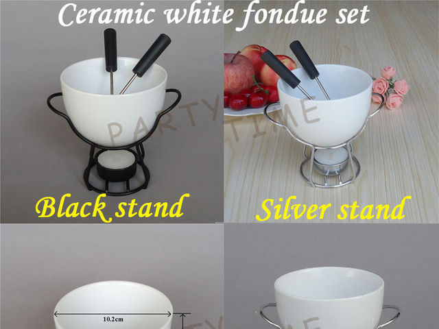 Zestaw porcelanowych misek do fondue i topienia czekolady - dla domowego DIY - Wianko - 1