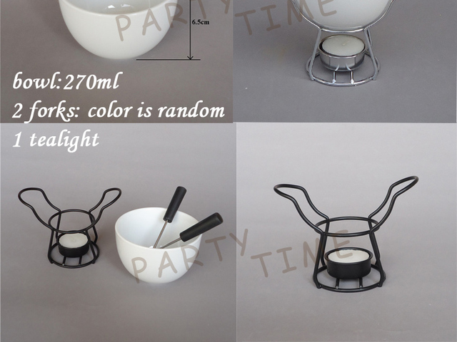 Zestaw porcelanowych misek do fondue i topienia czekolady - dla domowego DIY - Wianko - 2