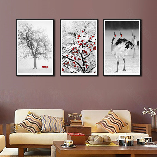 Bezramowy Mural zimowa sceneria do dekoracji wnętrz - salon, sypialnia, jadalnia, ganek, korytarz - Wianko - 2