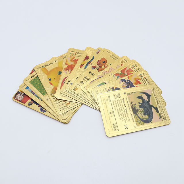 Nowe 54 kawałki Pokemon metalowe karty do gry pudełko złote litery Metalicas Charizard Vmax Gx karciana zabawka drobna+gratis - Wianko - 4
