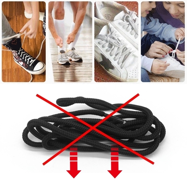 Elastyczne sznurówki do trampków - okrągłe, wiązane z butami - Wianko - 1