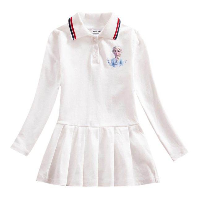 Sukienka dziecięca dziewczęca polo szkoła handlu zagranicznego, długie rękawy, plisowany fason, wiosna i jesień - Wianko - 6