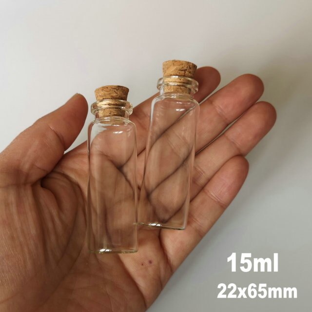 Mini szklane butelki na próbki DIY do przechowywania - 10 sztuk (4ml, 5ml, 7ml, 8ml, 10ml, 12ml, 15ml, 18ml, 20ml) z korkami - Wianko - 13