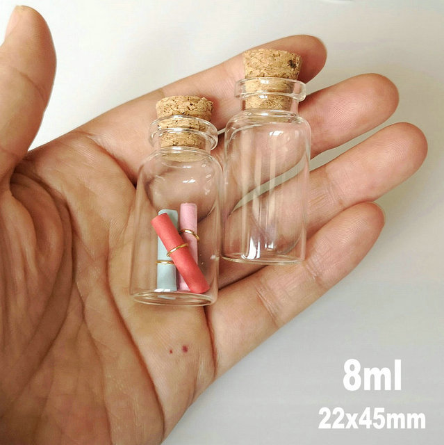 Mini szklane butelki na próbki DIY do przechowywania - 10 sztuk (4ml, 5ml, 7ml, 8ml, 10ml, 12ml, 15ml, 18ml, 20ml) z korkami - Wianko - 24