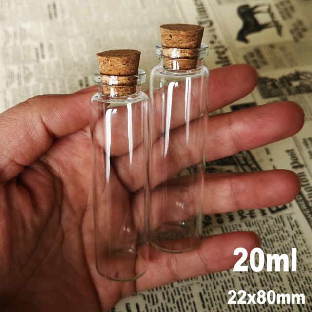 Mini szklane butelki na próbki DIY do przechowywania - 10 sztuk (4ml, 5ml, 7ml, 8ml, 10ml, 12ml, 15ml, 18ml, 20ml) z korkami - Wianko - 15
