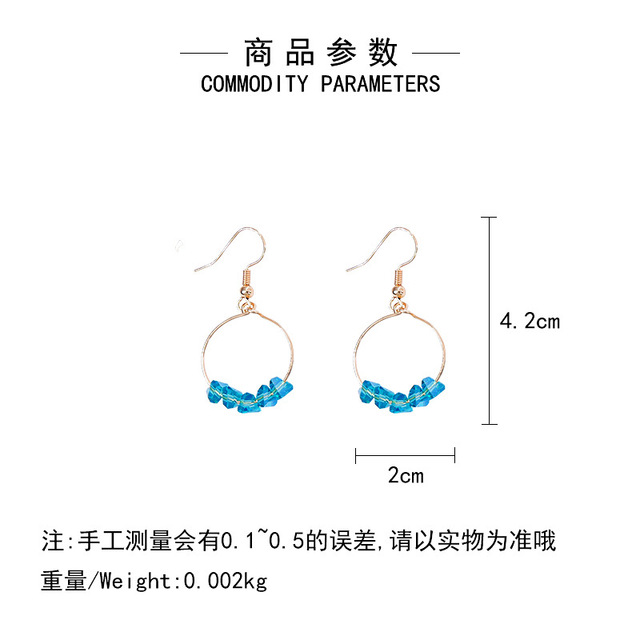 Kolczyki wiszące - Koreańska moda: długi kryształ, tassel, asymetria, osobowość, prosta, dziewczyna, damska biżuteria – akcesoria - Wianko - 1