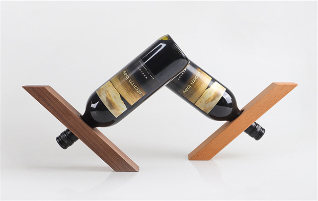 Drewniany stojak na butelki z kreatywnymi uchwytami, do prezentowania i przechowywania biżuterii oraz zegarków - Wianko - 6
