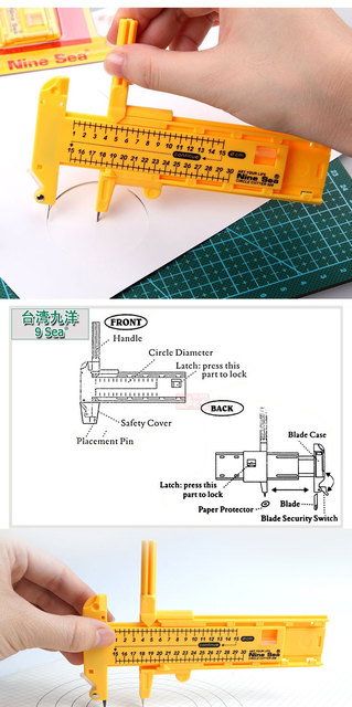 Wykrawacz kółek C-101 z papieru fotograficznego - nóż kompasowy o średnicy 10-150mm - Wianko - 1