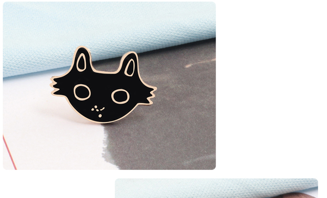 Urocza broszka kot dla miłośników biżuterii z motywem ryby i kości - Wianko - 8