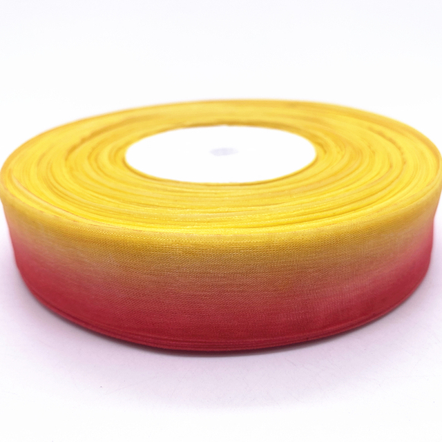 Koronkowa wstążka z paskiem w kolorach tęczy, 25mm szerokość, 5 jardów - Wianko - 14