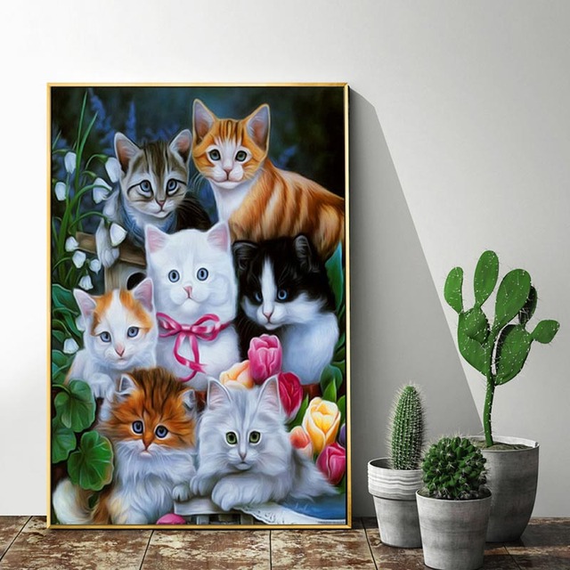 Zestaw do malarstwa diamentowego rodzina zwierząt kot pies DIY 5D - Wianko - 5