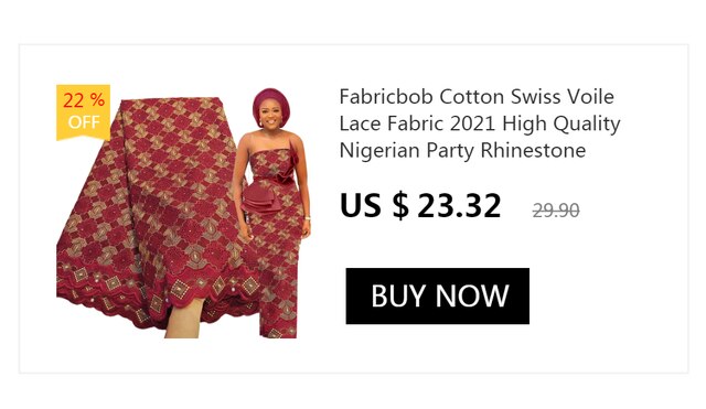 Szwajcarska koronka bawełniana Fabricbob 2021, wysokiej jakości, 2.5 metra, afrykański haft, miękka sukienka na imprezę - Wianko - 19