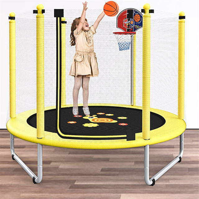Trampolina rodzina dzieci Anti-drop 3.97/4.59/4.92 stóp sześciosuwowy kryty netto sport mała rodzinna zabawka trampolina - Wianko - 15