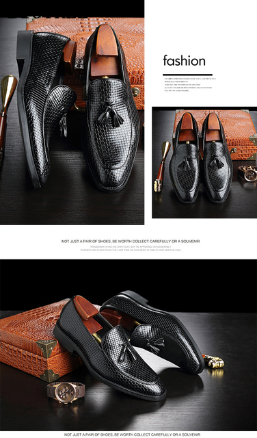 Klasyczne męskie mokasyny z pomponami, skórzane slip ony, buty biurowe Sepatu Pria - Wianko - 8