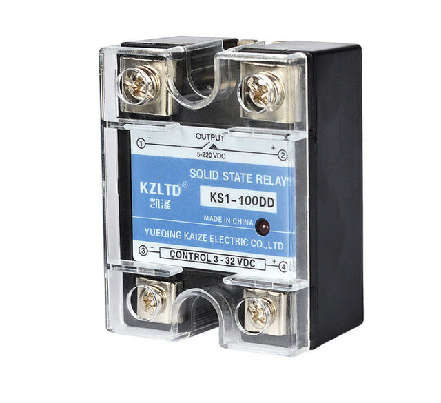 KZLTD SSR-100DD Przekaźnik półprzewodnikowy 100A DC, jednofazowy, 3-32VDC do 5-220VDC - Wianko - 2