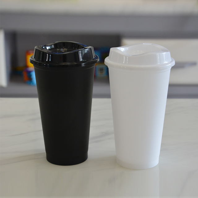 Kubek podróżny z plastiku o pojemności 16oz, w klasycznym kształcie, matowym wykończeniu i pokrywką, nie zawierający BPA - Wianko - 6