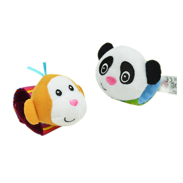 Nowość! Urocze skarpetki dla niemowląt Baby Monkey Panda z grzechotką i bransoletką - Cartoon skarpety 0-12 miesięcy - Wianko - 4