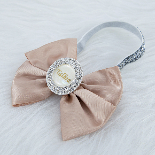 Spersonalizowany różowy pałąk dla noworodka z nazwą zdjęcia w stylu księżniczki - MIYOCAR - Wianko - 10
