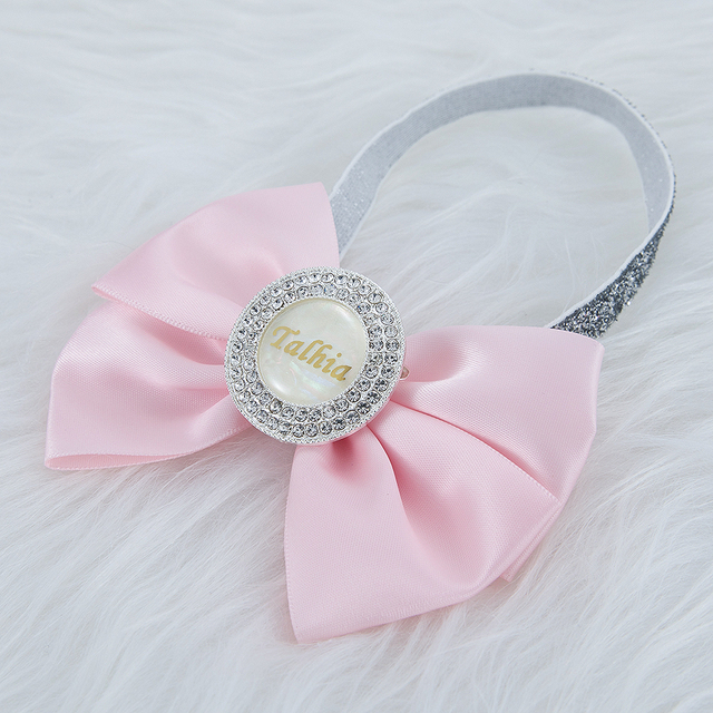 Spersonalizowany różowy pałąk dla noworodka z nazwą zdjęcia w stylu księżniczki - MIYOCAR - Wianko - 12