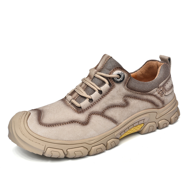 Męskie nubukowe, skórzane buty na co dzień, odporne na zużycie, oddychające, wygodne i trwałe, zasznurowane buty trekkingowe - Wianko - 13