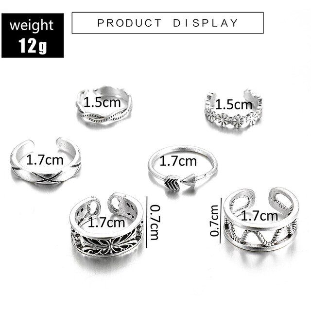Kryształowy zestaw pierścieni Docona 11 w stylu luksusowym z falą, inspirowany biżuterią vintage, ozdobiony perłami i sercem - Wianko - 7