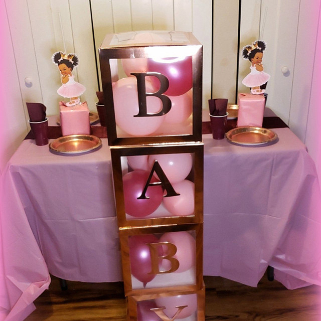 Dekoracja Baby Shower - Złota skrzynia na prezenty dla Panny Młodej - Róża - Materiały urodzinowe DIY - Wianko - 5