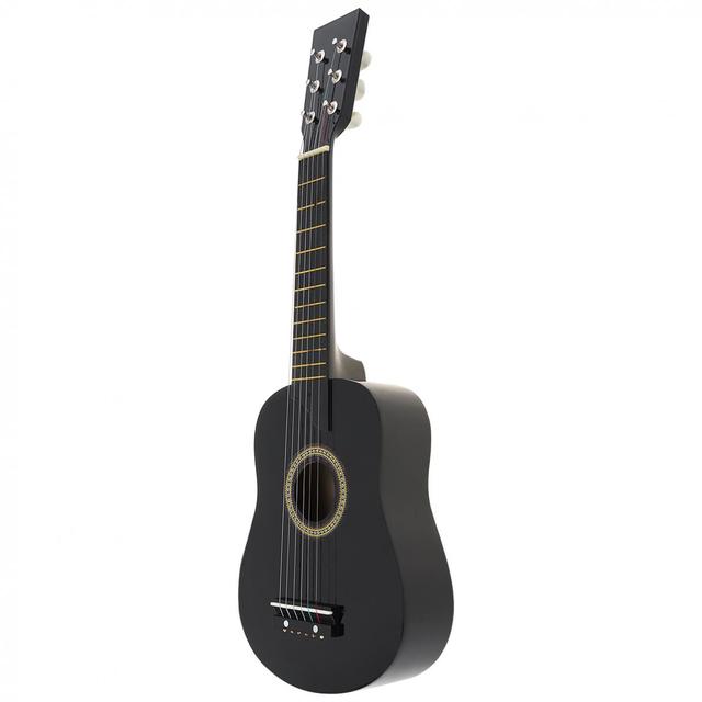 Gitara akustyczna Basswood 25 Cal, kolor czarny, z Pick strunami - doskonały prezent dla dzieci i początkujących - Wianko - 3