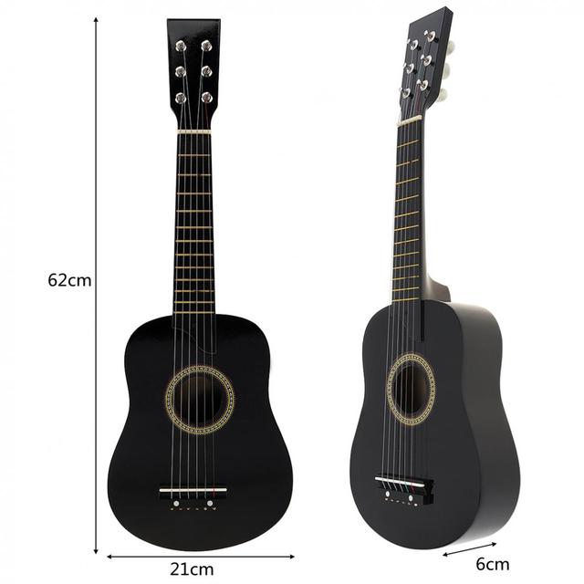 Gitara akustyczna Basswood 25 Cal, kolor czarny, z Pick strunami - doskonały prezent dla dzieci i początkujących - Wianko - 8