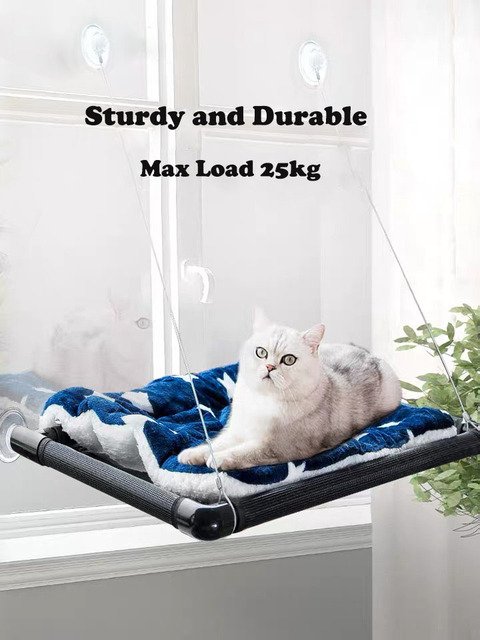 Okno dla kota przyssawka do ściany - hamak z hamakiem i łóżkiem słonecznym o maksymalnej wytrzymałości 55 lbs - Wianko - 5