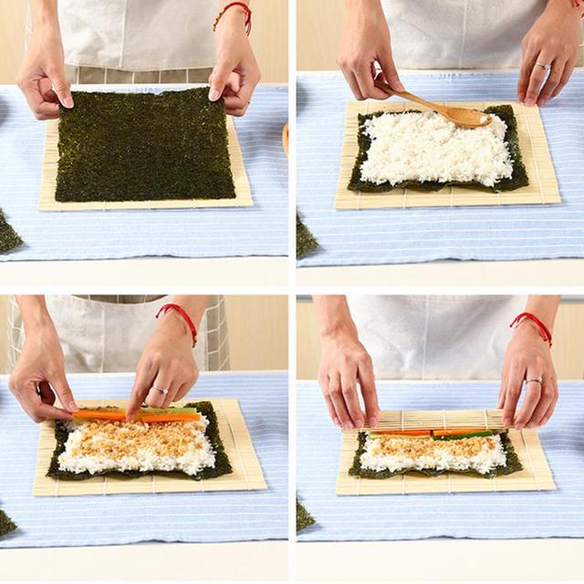 Narzędzie do sushi mata bambusowa- DIY Onigiri rolki z kurczakiem do ręcznego robienia sushi w stylu japońskim - Wianko - 1