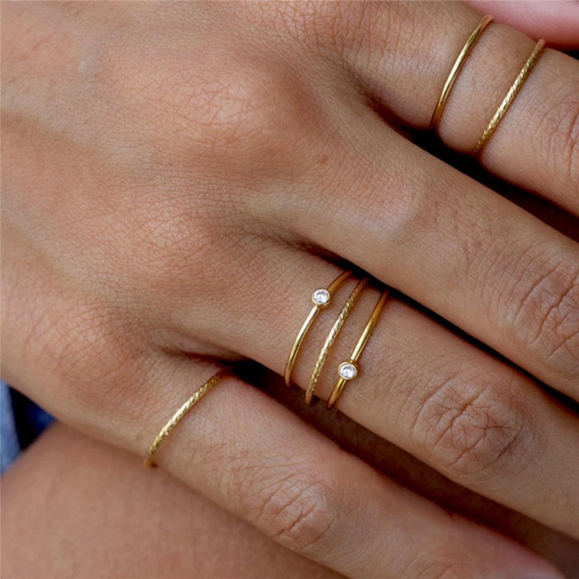 Pierścień Knuckle z 14K złotem wypełniony - biżuteria Boho dla minimalistycznych kobiet - Wianko - 7