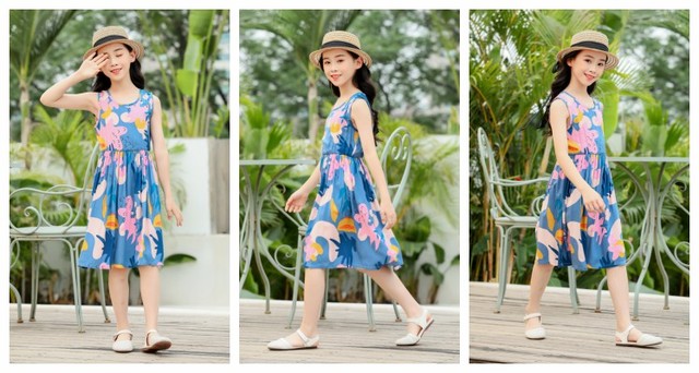 Kwiatowe sukienki letnie dla dziewczynek 4T-10T Casual do kolan - Wianko - 11