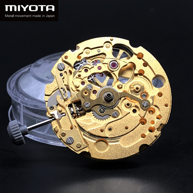 Złoty mechanizm mechaniczny szkieletowy 82S0 Japan Miyota (CITIZEN) z automatycznym samozwijającym Movt Parashock i 21 klejnotami - marka część zamienna - Wianko - 1
