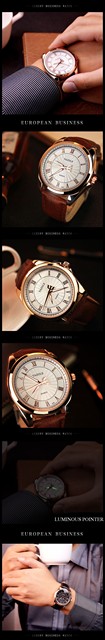 Męski zegarek kwarcowy z różowym złotem - najlepsza marka 2021 - Wianko - 3