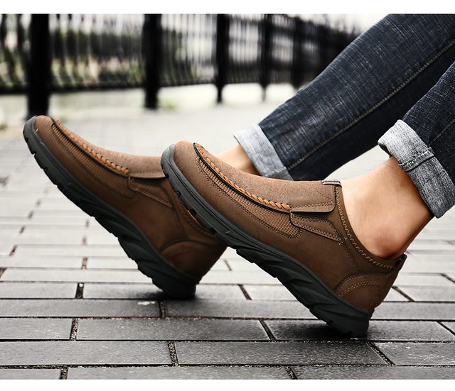 Chunky Sneakers – skórzane buty na co dzień dla mężczyzn, luksusowe i modne, wsuwane, Plus rozmiar - Wianko - 20