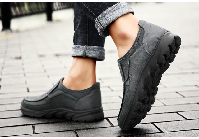 Chunky Sneakers – skórzane buty na co dzień dla mężczyzn, luksusowe i modne, wsuwane, Plus rozmiar - Wianko - 5