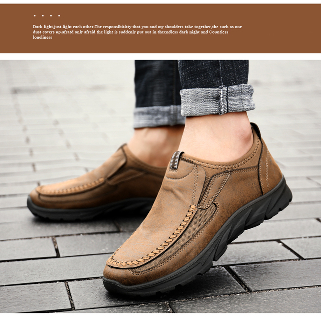 Chunky Sneakers – skórzane buty na co dzień dla mężczyzn, luksusowe i modne, wsuwane, Plus rozmiar - Wianko - 15
