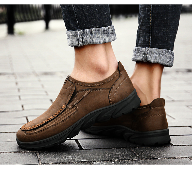 Chunky Sneakers – skórzane buty na co dzień dla mężczyzn, luksusowe i modne, wsuwane, Plus rozmiar - Wianko - 18