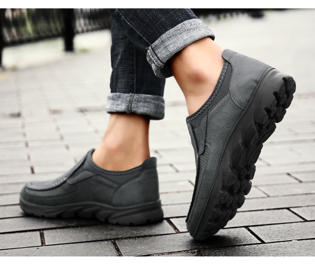 Chunky Sneakers – skórzane buty na co dzień dla mężczyzn, luksusowe i modne, wsuwane, Plus rozmiar - Wianko - 21