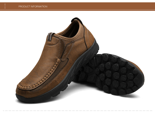 Chunky Sneakers – skórzane buty na co dzień dla mężczyzn, luksusowe i modne, wsuwane, Plus rozmiar - Wianko - 6
