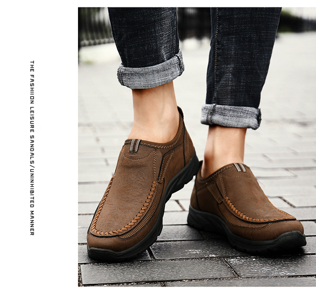 Chunky Sneakers – skórzane buty na co dzień dla mężczyzn, luksusowe i modne, wsuwane, Plus rozmiar - Wianko - 19