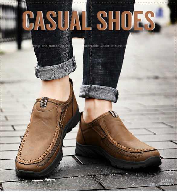 Chunky Sneakers – skórzane buty na co dzień dla mężczyzn, luksusowe i modne, wsuwane, Plus rozmiar - Wianko - 2