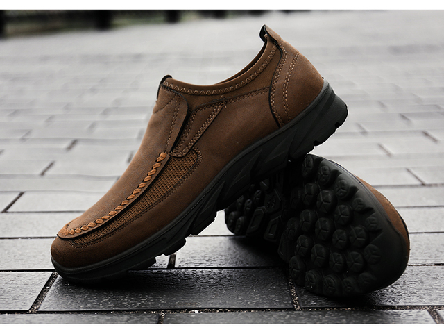 Chunky Sneakers – skórzane buty na co dzień dla mężczyzn, luksusowe i modne, wsuwane, Plus rozmiar - Wianko - 27
