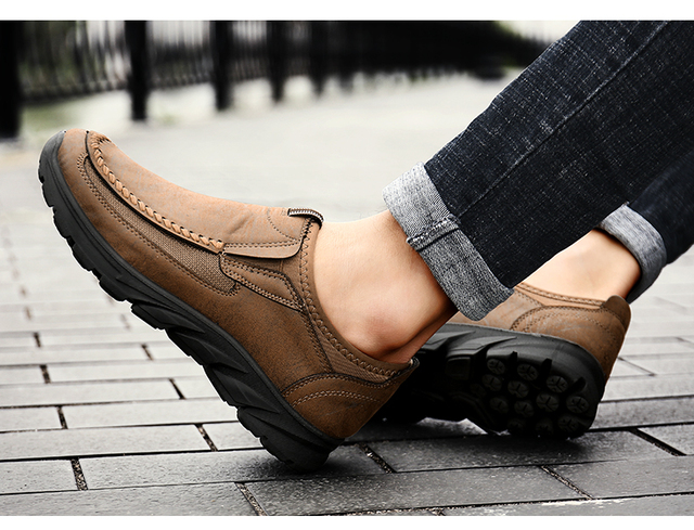 Chunky Sneakers – skórzane buty na co dzień dla mężczyzn, luksusowe i modne, wsuwane, Plus rozmiar - Wianko - 17
