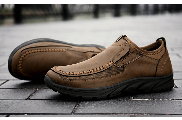 Chunky Sneakers – skórzane buty na co dzień dla mężczyzn, luksusowe i modne, wsuwane, Plus rozmiar - Wianko - 25